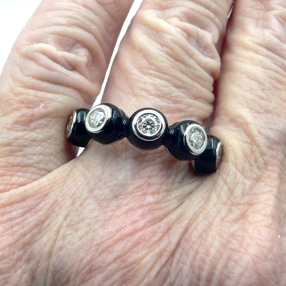 Sz 6 Genuine White Moissanite (VS-EF) Ring - Picture 5 of 6